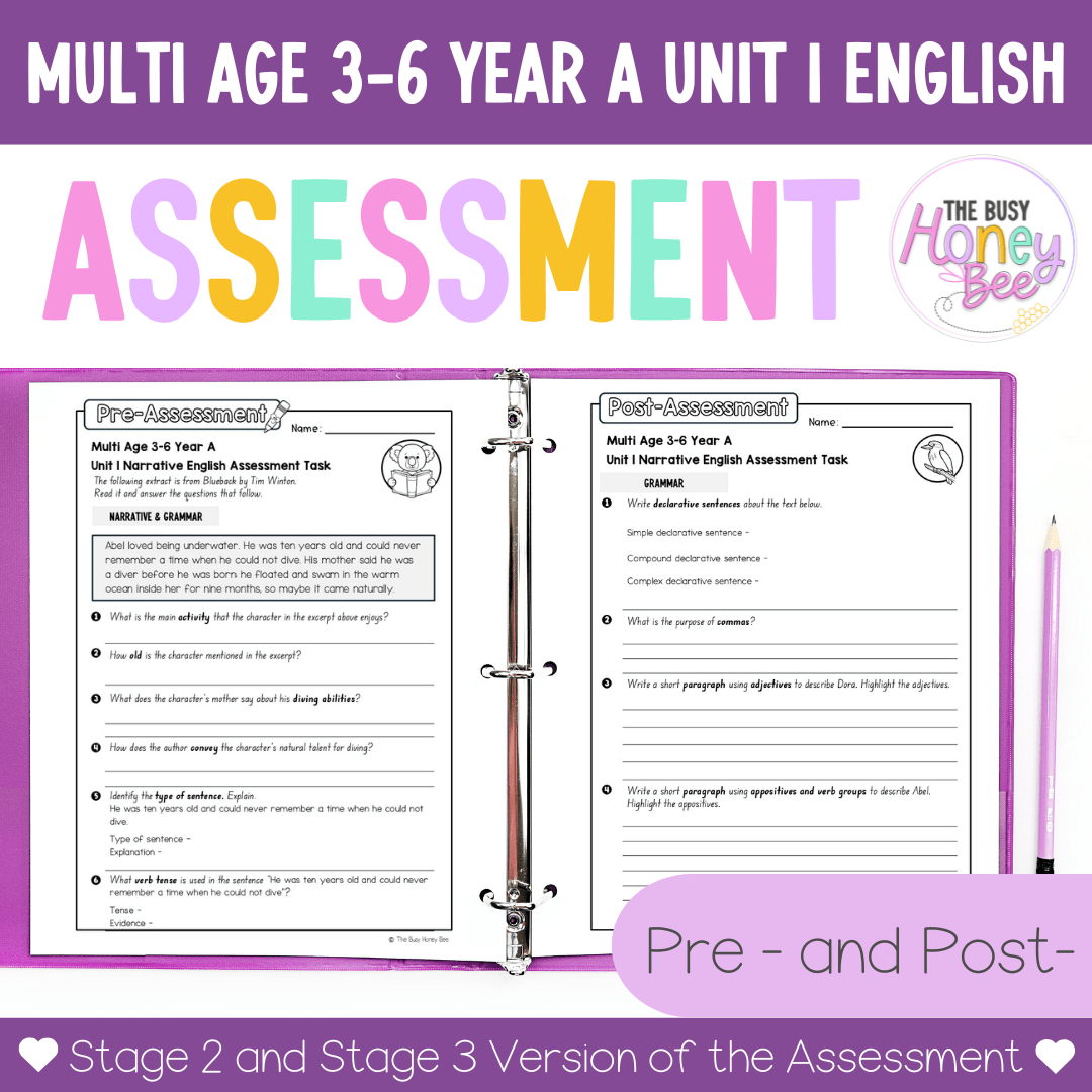 ULTIMATE Multi Age 3-6 Year A English Assessment Bundle - Assessment