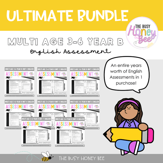 ULTIMATE Multi Age 3-6 Year B English Assessment Bundle - Assessment