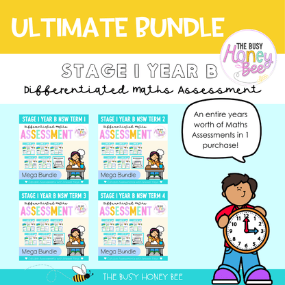ULTIMATE Stage 1 Year B Differentiated Maths Assessment Bundle - Assessment