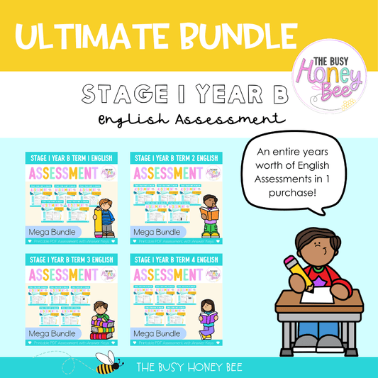 ULTIMATE Stage 1 Year B English Assessment Bundle - Google Sheet, Microsoft Word