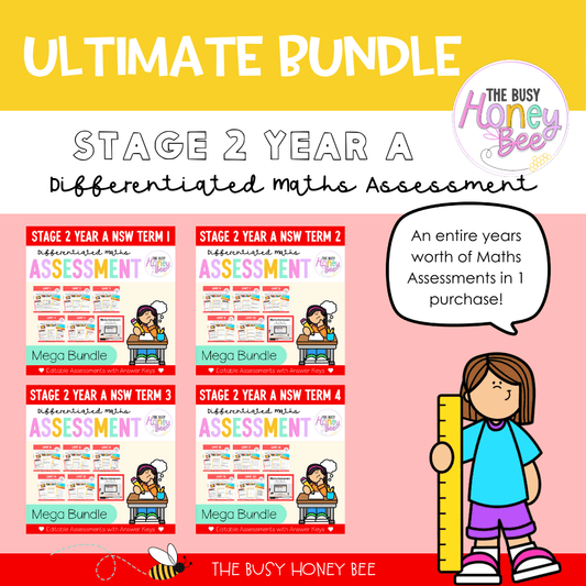 ULTIMATE Stage 2 Year A Differentiated Maths Assessment Bundle - Assessment