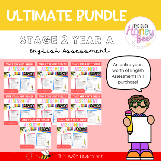 ULTIMATE Stage 2 Year A English Assessment Bundle - Google Sheet, Microsoft Word