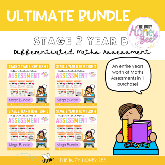 ULTIMATE Stage 2 Year B Differentiated Maths Assessment Bundle - Assessment