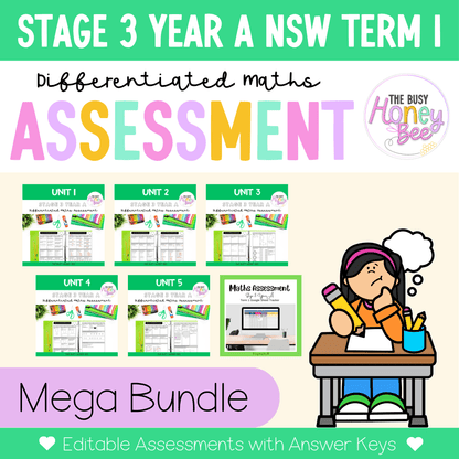 ULTIMATE Stage 3 Year A Differentiated Maths Assessment Bundle - Assessment