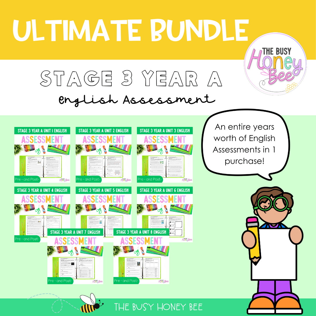 ULTIMATE Stage 3 Year A English Assessment Bundle - Google Sheet, Microsoft Word