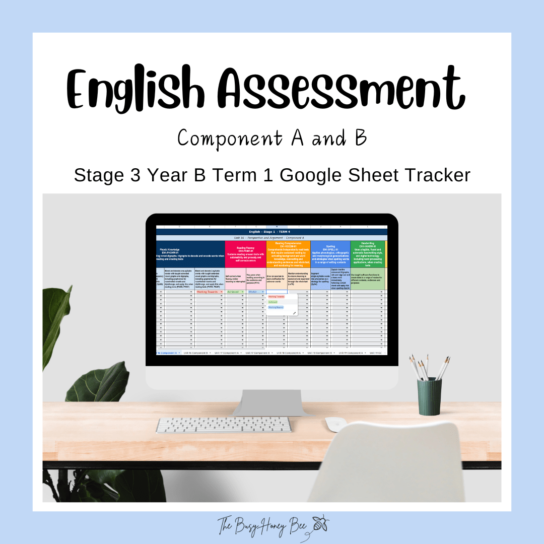 ULTIMATE Stage 3 Year B English Assessment Bundle - Google Sheet, Microsoft Word