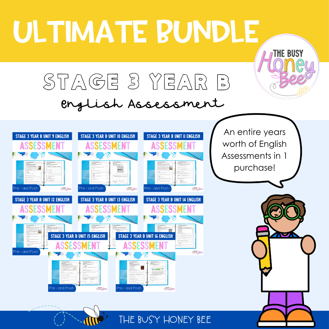 ULTIMATE Stage 3 Year B English Assessment Bundle - Google Sheet, Microsoft Word