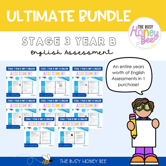 ULTIMATE Stage 3 Year B English Assessment Bundle - Google Sheet, Microsoft Word