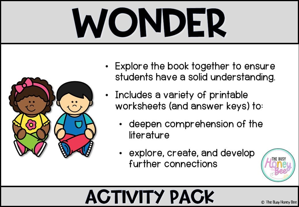 Unit 5 Wonder by RJ Palacio Activity Pack -