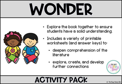 Unit 5 Wonder by RJ Palacio Activity Pack -