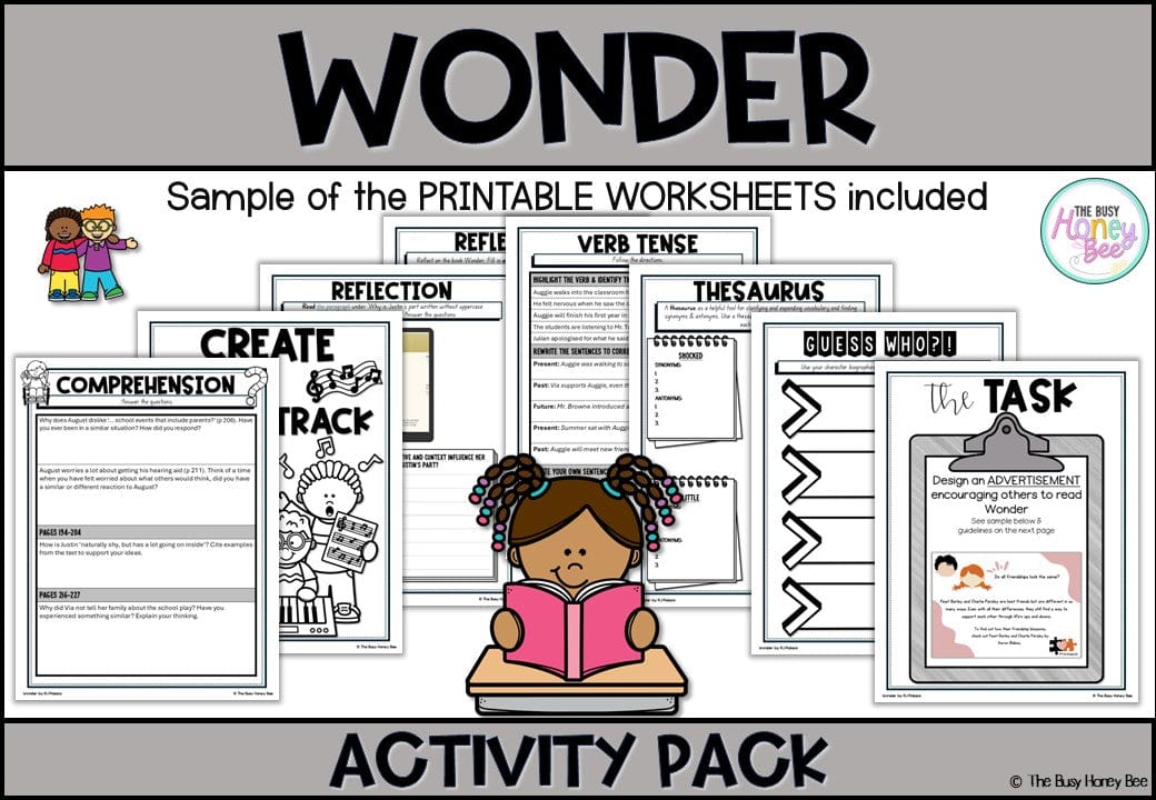 Unit 6 Wonder by RJ Palacio Activity Pack -