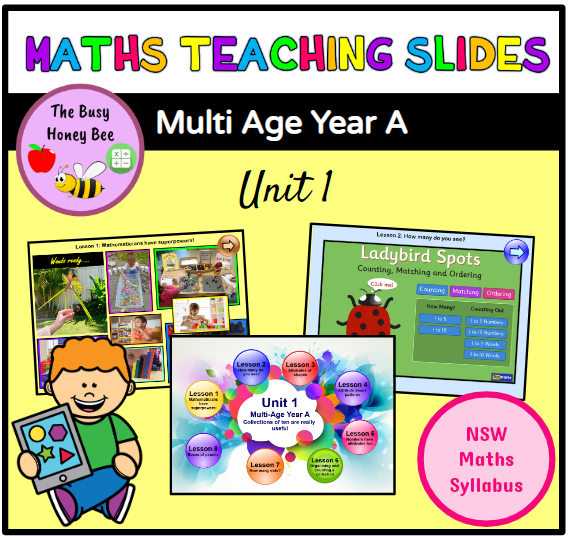 Multi Age K-2 Year A Term 1 Maths Teaching Slides Mega Bundle