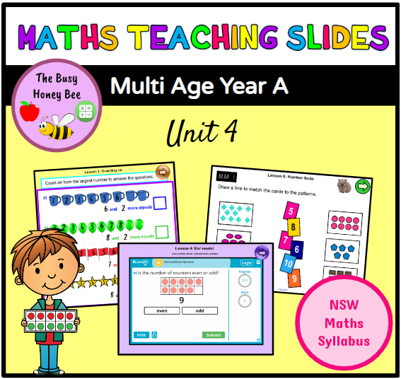 Multi Age K-2 Year A Term 1 Maths Teaching Slides Mega Bundle