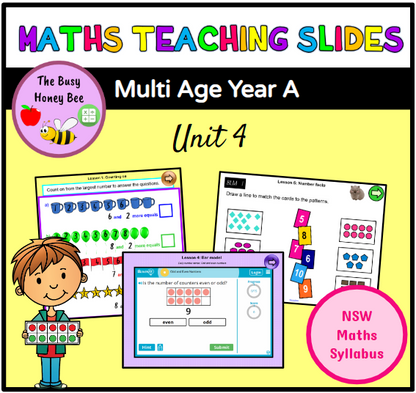 Multi Age K-2 Year A Term 1 Maths Teaching Slides Mega Bundle