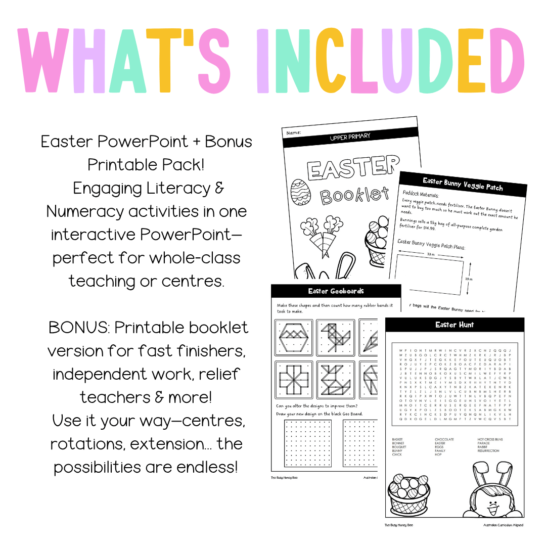 Upper Primary Easter Activity Slides and Booklet - Activity Pack