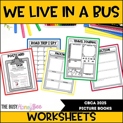 We Live in a Bus by Dave Petzold - CBCA 2025 - Literacy Book Pack - Activity Pack