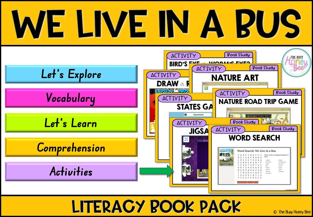We Live in a Bus by Dave Petzold - CBCA 2025 - Literacy Book Pack - Activity Pack