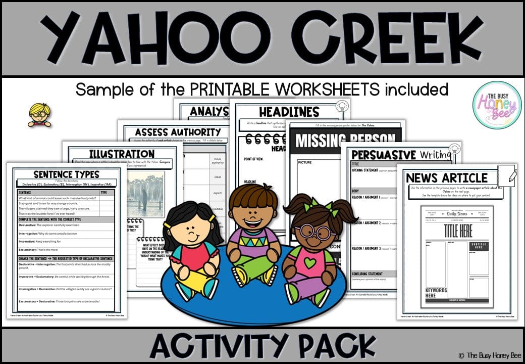 Yahoo Creek: An Australian Mystery by Tohby Riddle Activity Pack -