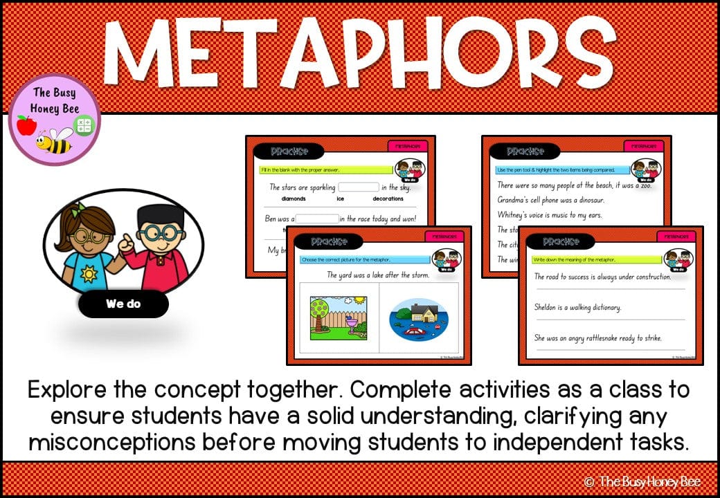 Year 3 and 4 Metaphors Explicit Teaching Slides - Teaching Bundle