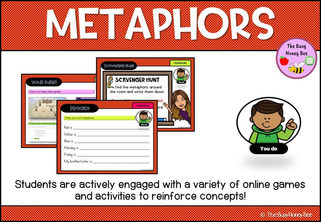 Year 3 and 4 Metaphors Explicit Teaching Slides - Teaching Bundle