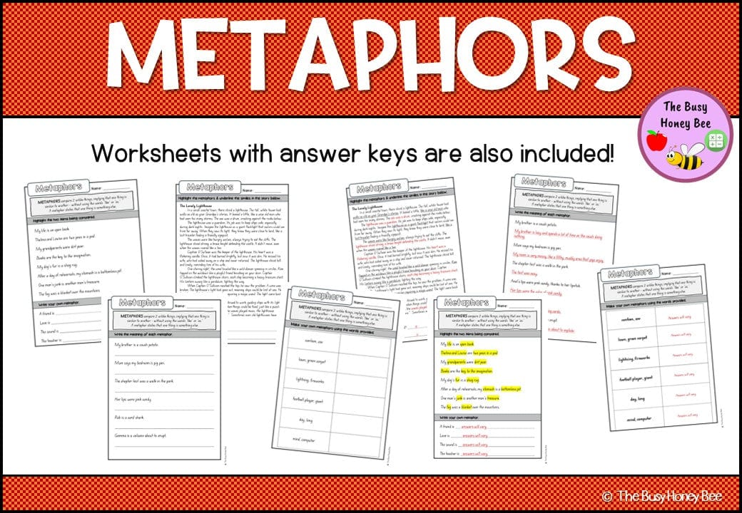 Year 3 and 4 Metaphors Explicit Teaching Slides - Teaching Bundle