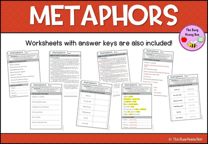 Year 3 and 4 Metaphors Explicit Teaching Slides - Teaching Bundle