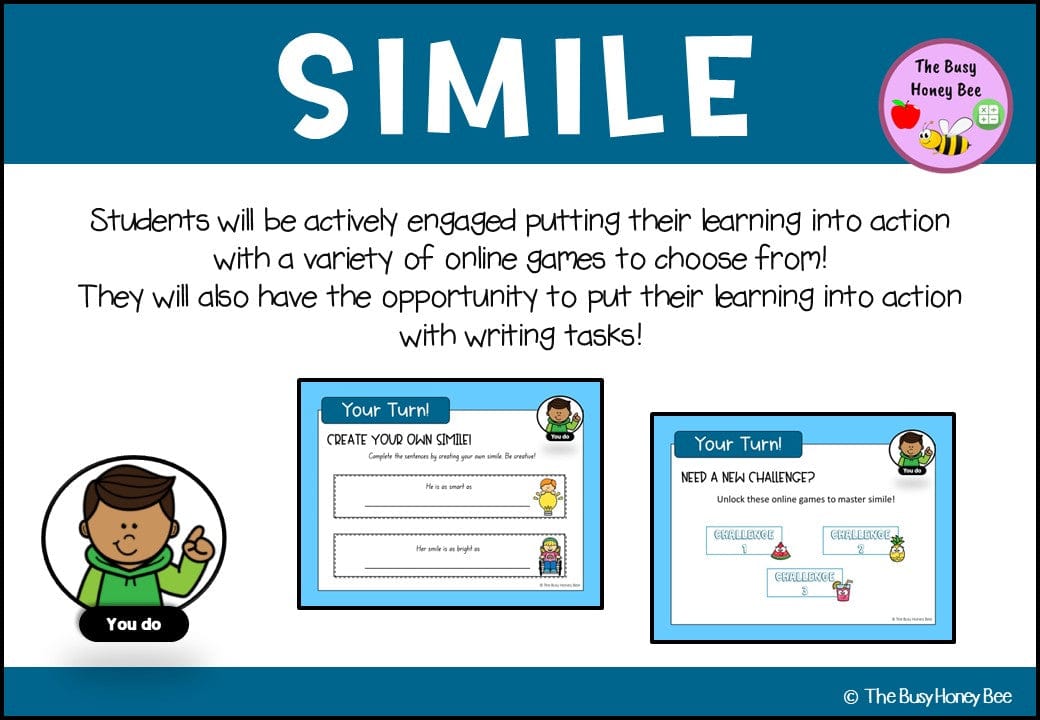 Year 3 and 4 Similes Explicit Teaching Slides - Teaching Bundle