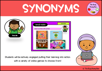 Year 3 and 4 Synonyms Explicit Teaching Slides - Teaching Bundle