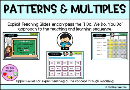 Year 3 Patterns and Multiples Explicit Teaching Bundle - Teaching Bundle