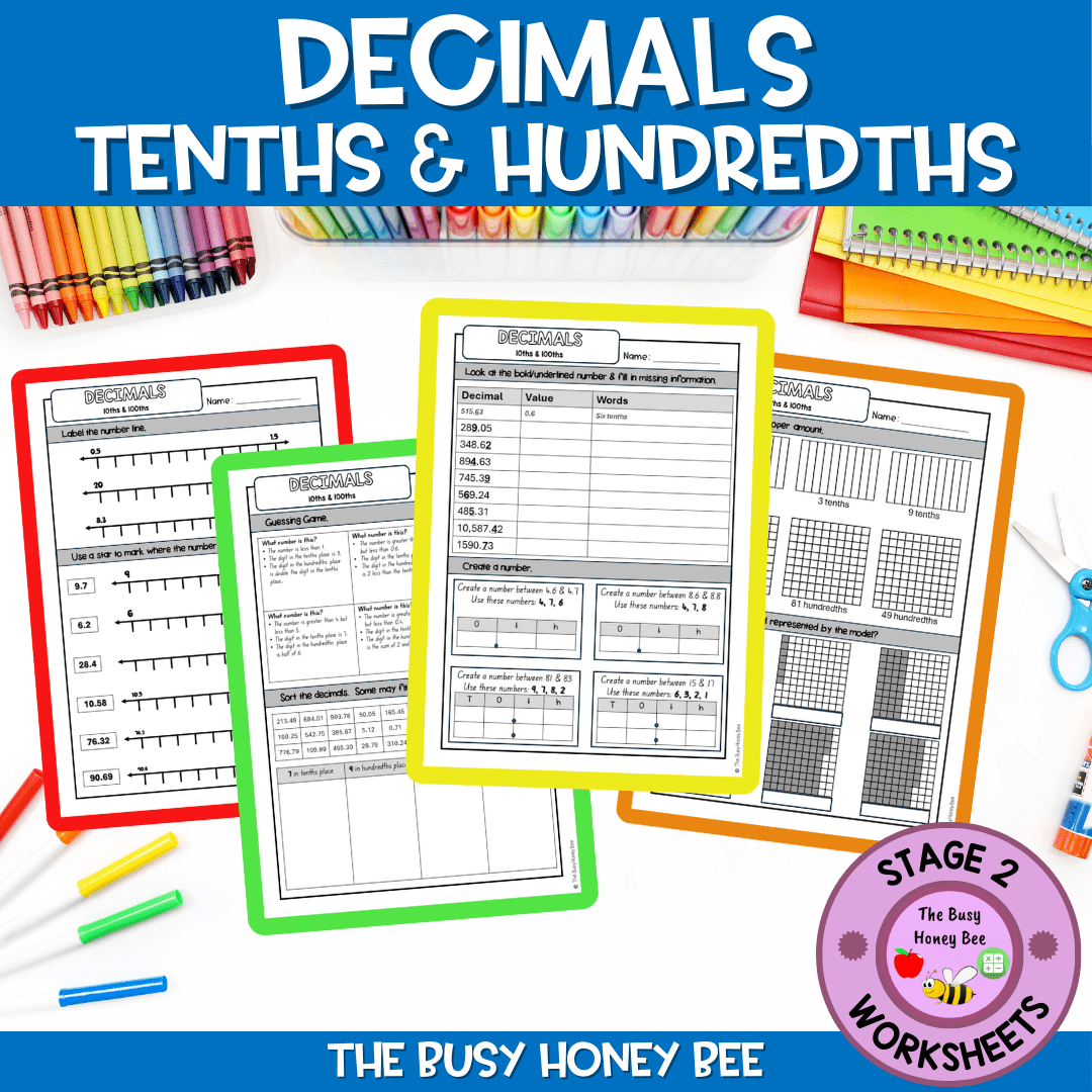 Year 4 Decimals 10th & 100ths Explicit Teaching Bundle - Teaching Bundle