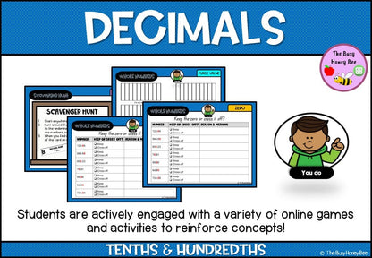 Year 4 Decimals 10th & 100ths Explicit Teaching Bundle - Teaching Bundle