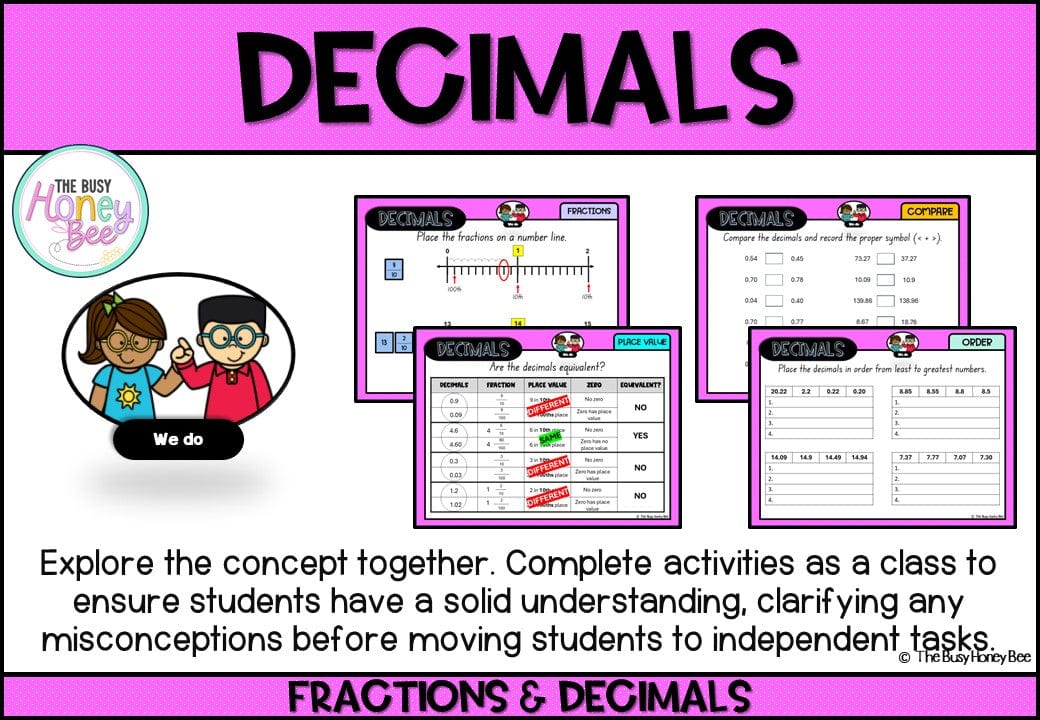 Year 4 Decimals: Connections with Fractions Explicit Teaching Bundle - Teaching Bundle