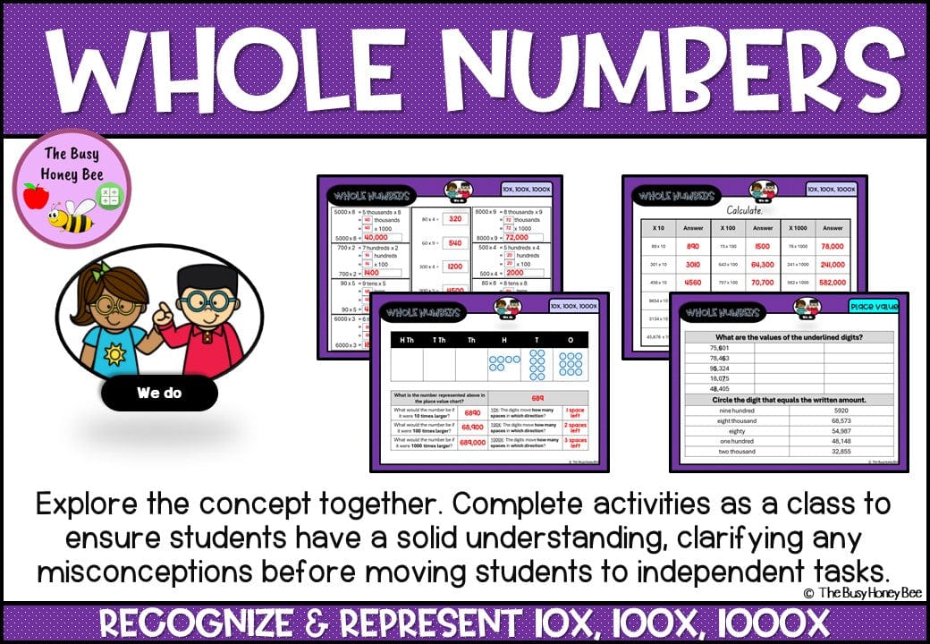Year 4 Whole Number 10x, 100x, 1000x Explicit Teaching Bundle - Teaching Bundle